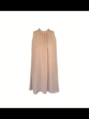 Wayf Sleeveless High-Neck Mini Dress in Blush Pink
